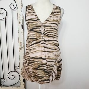 Topshop sleeveless tunic length top size 4